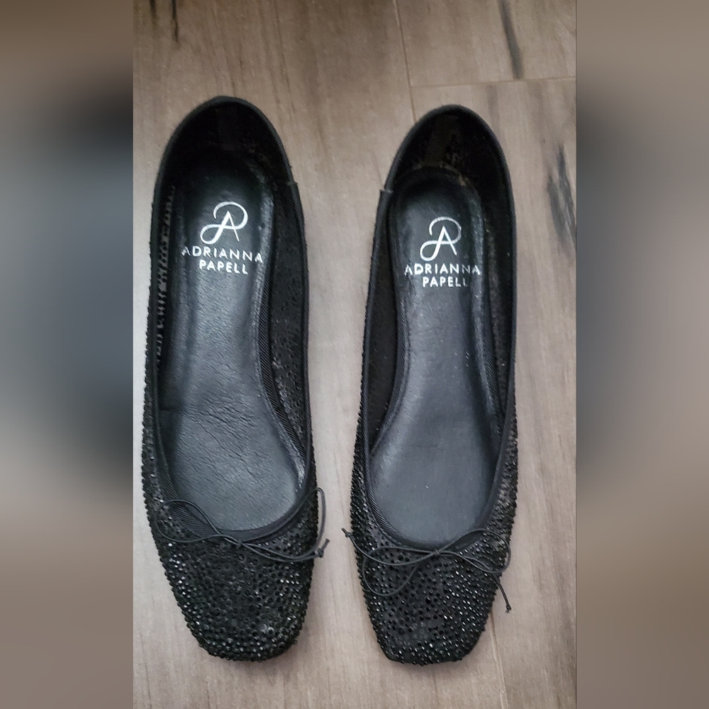 Glitter mesh flats
